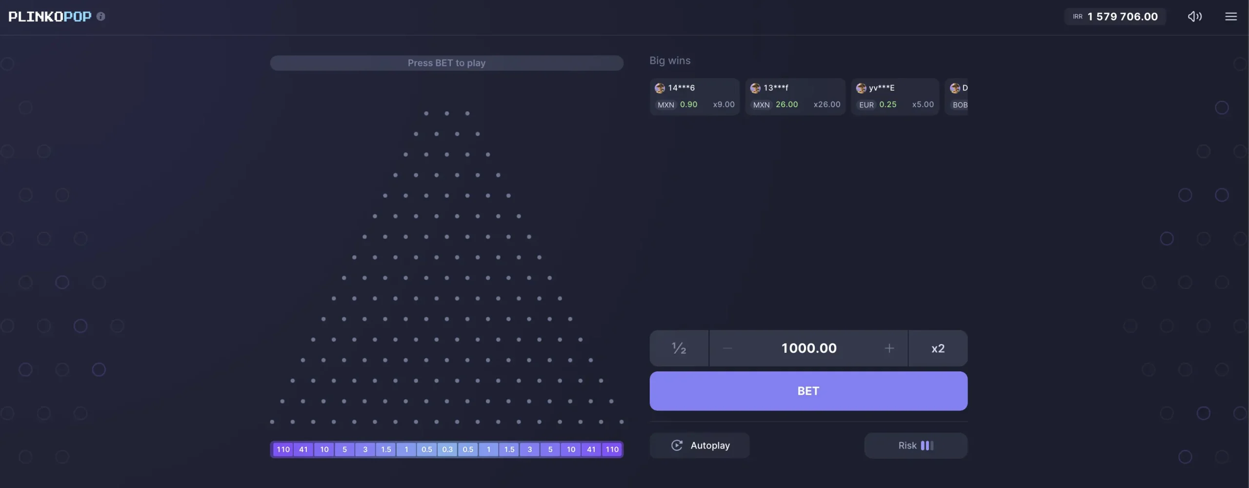بازی پلینکو پاپ Plinko Pop