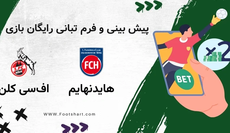 پیش بینی بازی هایدنهایم مقابل اف‌سی کلن - آمار و ضرایب ۲۰ دی ۱۴۰۴