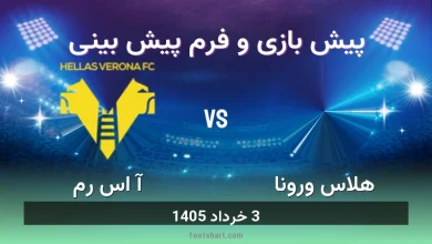 ترکیب هلاس ورونا مقابل آ اس رم | پیش بینی و آمار 3 خرداد 1405 4 پیش بینی بازی هلاس ورونا مقابل آ اس رم