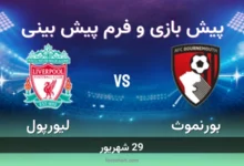 پیش بینی بازی بورنموث مقابل لیورپول