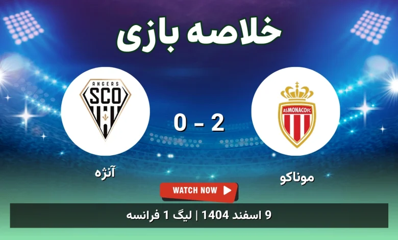 خلاصه بازی موناکو 2 - 0 آنژه