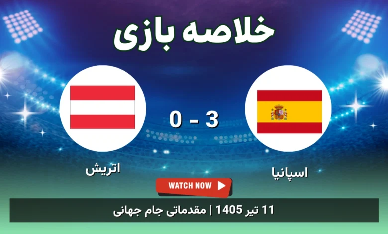 خلاصه بازی اسپانیا 3 - 0 اتریش
