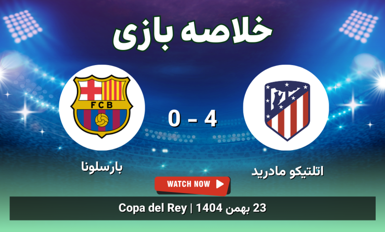 خلاصه بازی اتلتیکو مادرید 4 - 0 بارسلونا 22 خلاصه بازی اتلتیکو مادرید 4 - 0 بارسلونا
