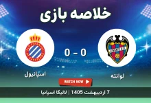 خلاصه بازی اسپانیول 0 - 0 لوانته