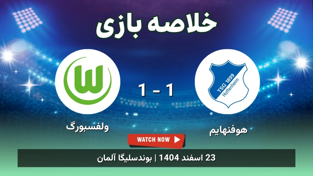 خلاصه بازی هوفنهایم 1 - 1 ولفسبورگ