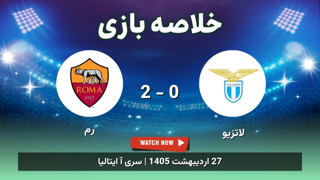 خلاصه بازی رم 2 - 0 لاتزیو