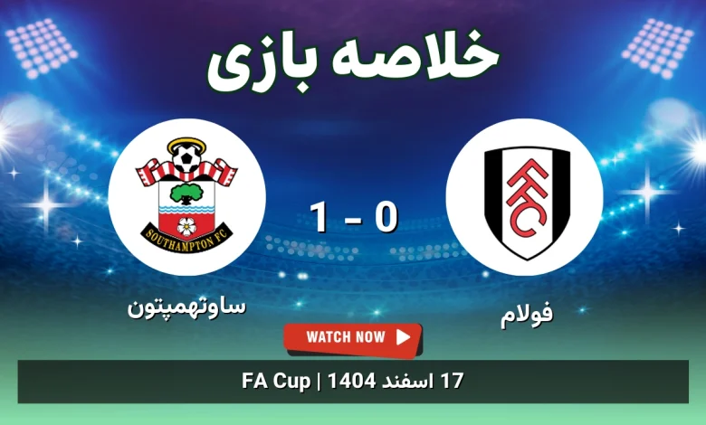 خلاصه بازی فولام 0 - 1 ساوتهمپتون