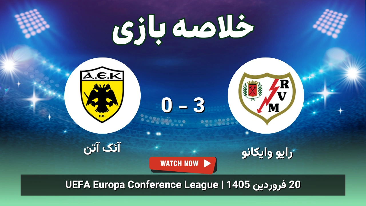 خلاصه بازی رایو وایکانو 3 - 0 آئک آتن