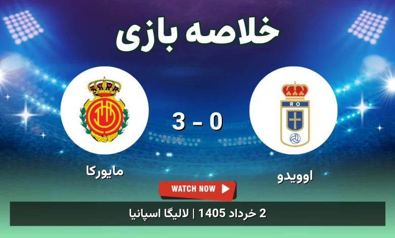 خلاصه بازی مایورکا 3 - 0 اوویدو - 2 خرداد 1405 1 خلاصه بازی مایورکا 3 - 0 اوویدو