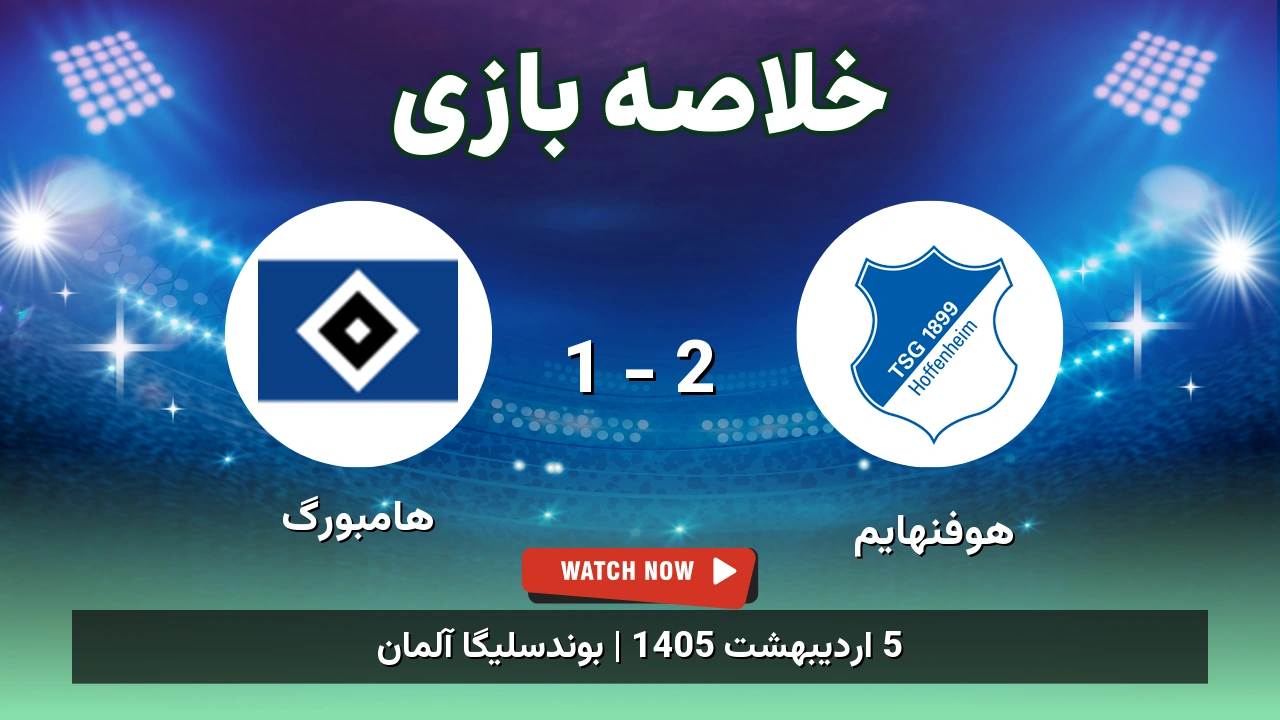 خلاصه بازی هامبورگ 1 - 2 هوفنهایم
