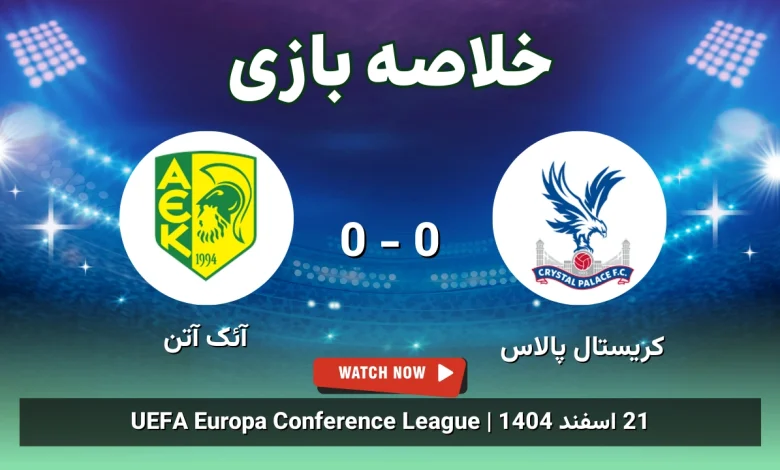 خلاصه بازی کریستال پالاس 0 - 0 آئک آتن